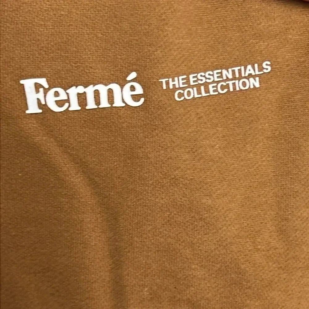 Ferme’ sweatpants women’s Md pockets drawstring thick soft camel loungewear Y2K - Picture 2 of 10